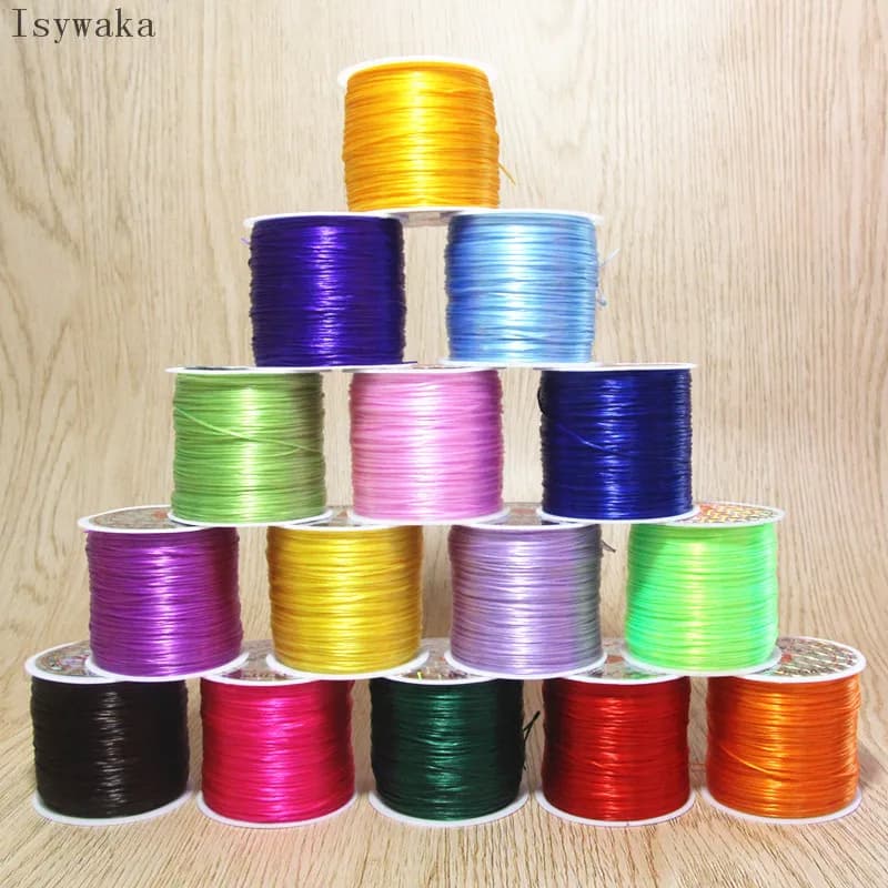 Isywaka Elastic Crystal Beads for Jewelry Creation 0.8mm Elastic Cord Accessory Necklace DIY Bracelet 50 m/rotole