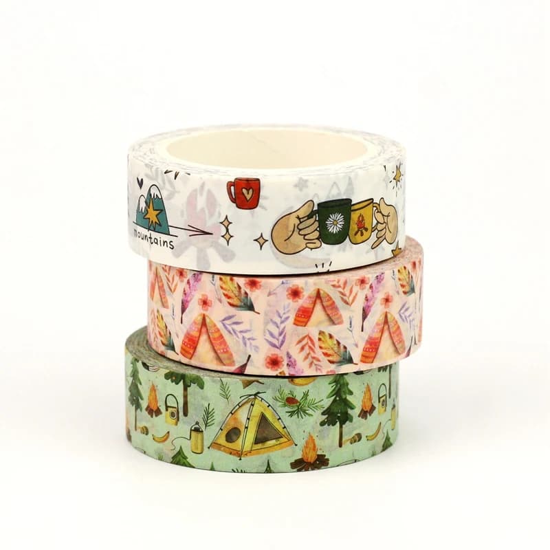 NEW 1PC 10M Decor Hiking Camping Cups Washi Tape Set for Scrapbooking Stickers Adhesive Masking Tape Cute Journaling Stationery