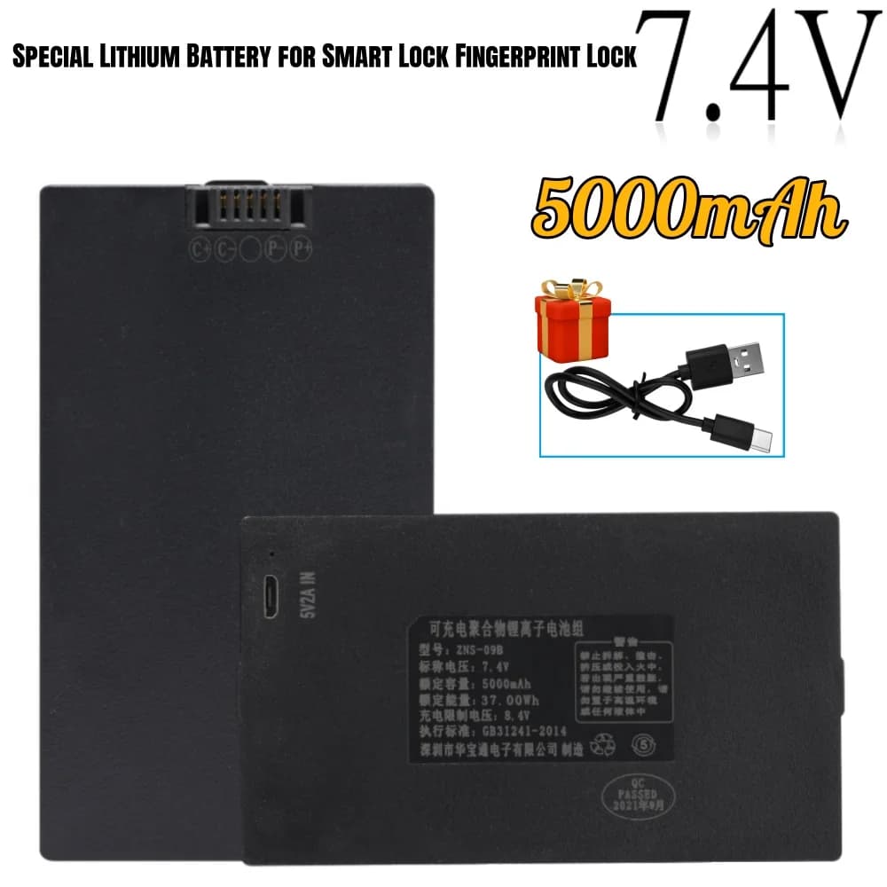 100% originale 5000mAh per Xiaomi Bosch Haier Smart serratura per impronte digitali Invia cavo di ricarica