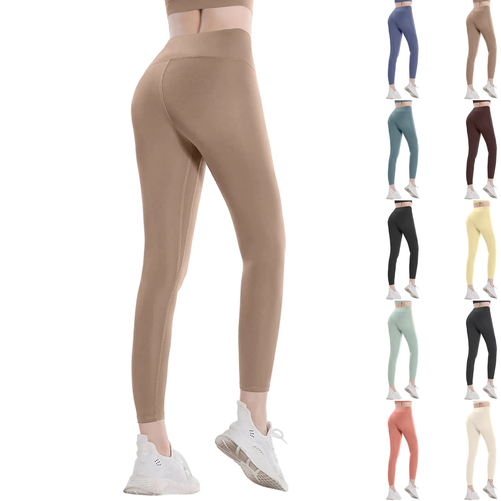 Leggings da donna Lunghi sexy tinta unita Sollevamento del sedere Leggings termici a vita alta dimagranti Shapewear Pantaloni da allenamento Leggings