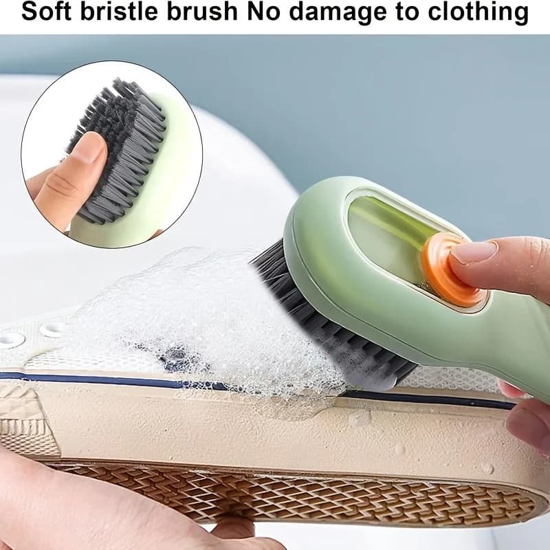 Spazzola multifunzionale per scarpe e bucato a setole morbide da 1 pezzo con dispenser automatico - Plastica resistente, facile da usare
