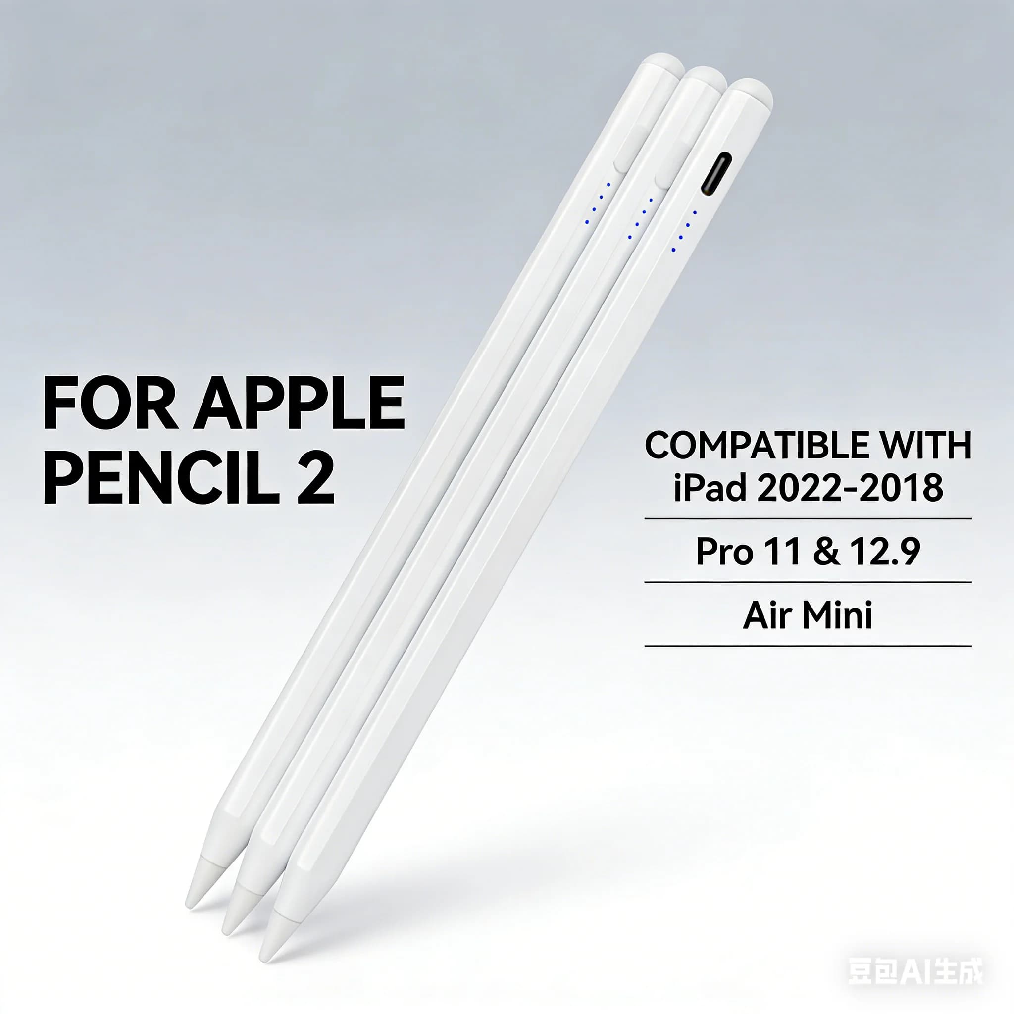 2-4 pezzi, penna stilo, senza Bluetooth, versione con pulsante, riconoscimento attivo, adatta per i prodotti Apple iPad 2018-2024.