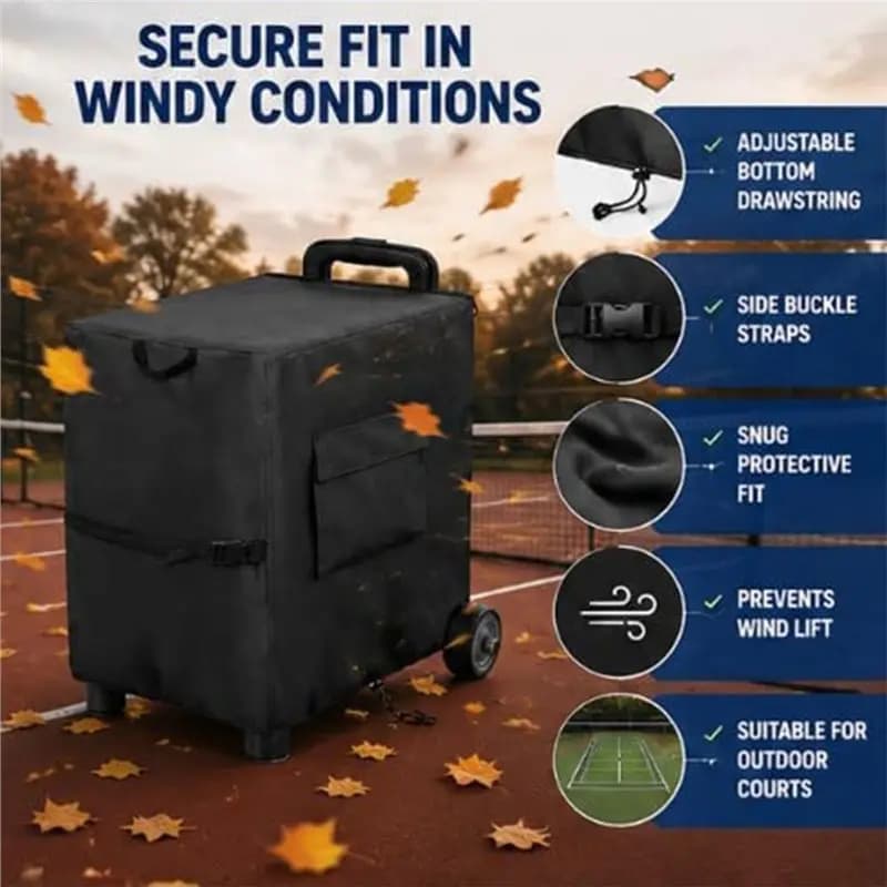 A89E-Waterproof Outdoor Cover For Tennis Ball Machine, Protective Cover For Tennis Launcher Storage