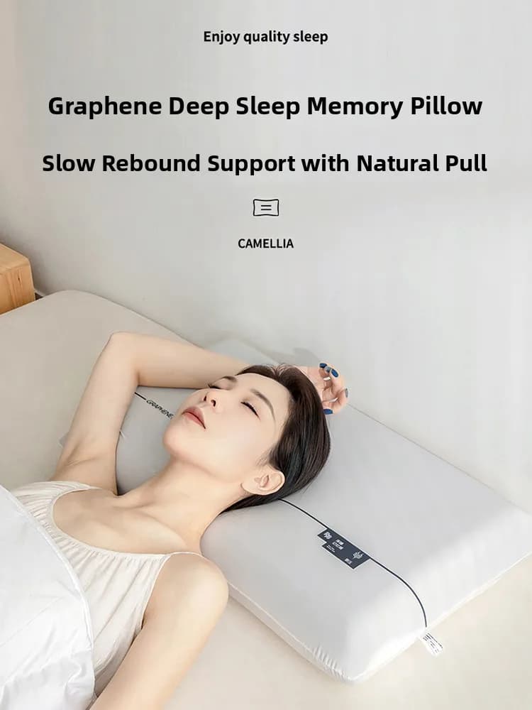 Cuscino in Memory Foam al Grafene per Bambini e Studenti, a Lento Ritorno, per Sonno Profondo, Supporto Collo, Antiallergico, Morbido, Rettangolare