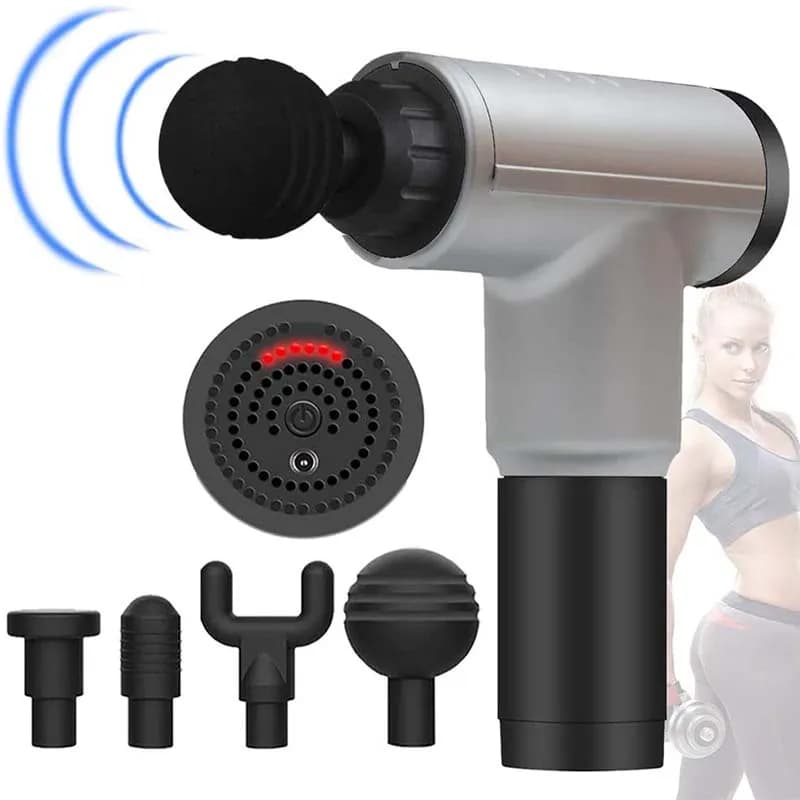 Cordless Deep Tissue Massage Gun Percussion Muscle Massager for Pain Relief Body Relaxation Fitness Therapy Tool