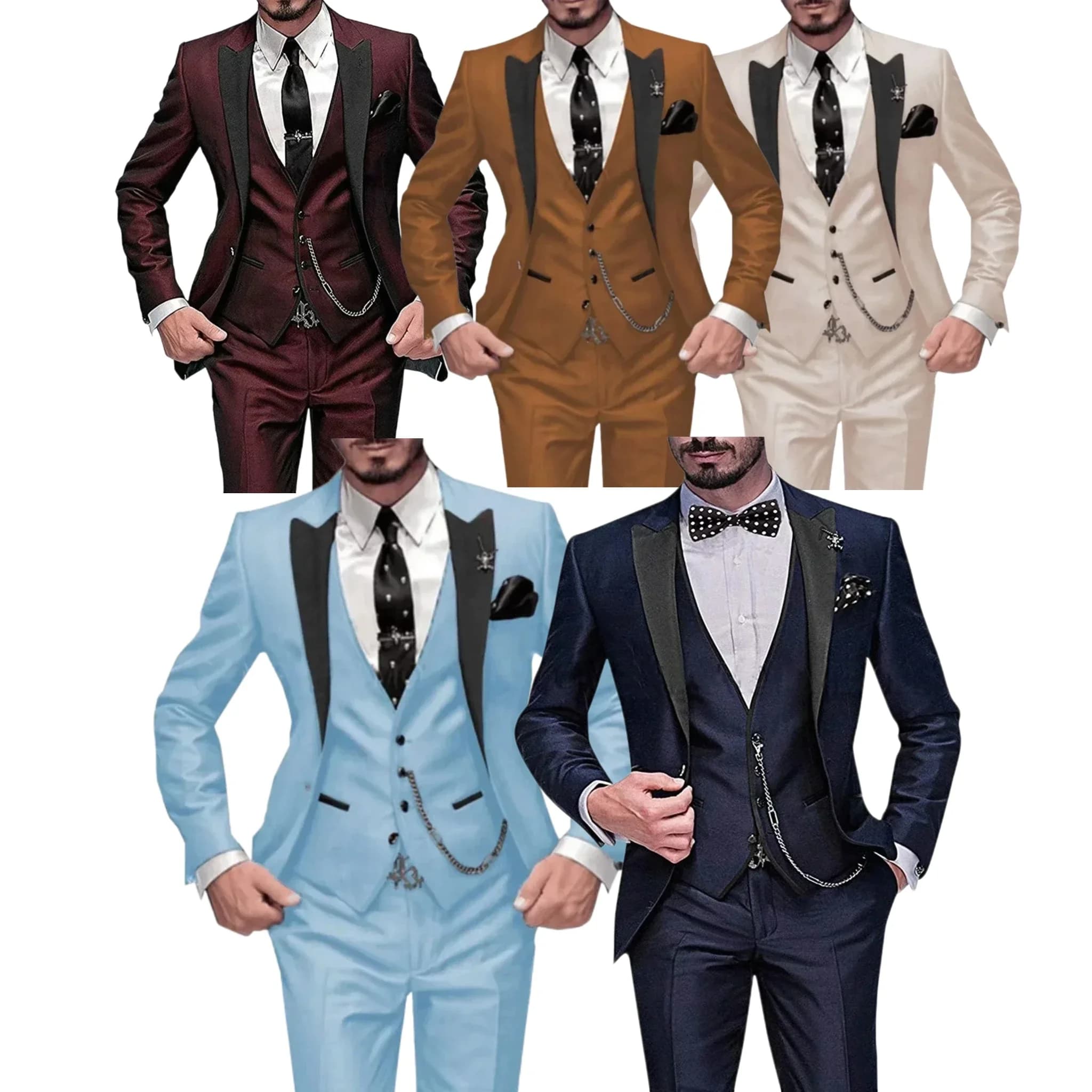 Completo verde acquamarina da uomo, completo completo da uomo, set 3 pezzi con blazer, gilet e pantaloni, abito da uomo per matrimonio, vita quotidiana, lavoro, feste