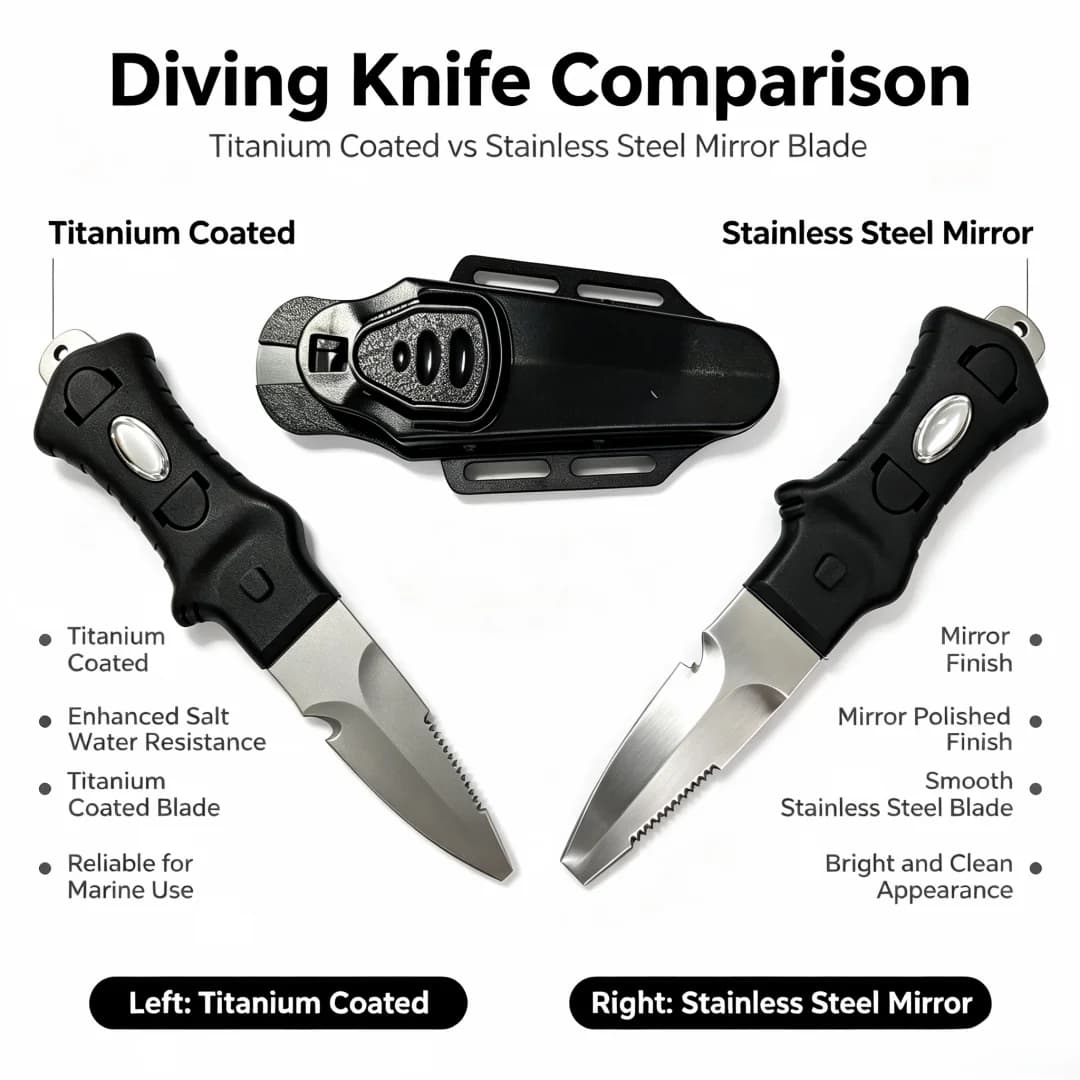 Outdoor Water Rescue Knife Diving Rope Cutter Leg Mounted Multi-function Tool for Exploration