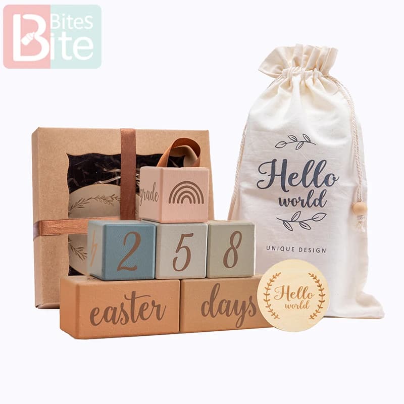 8pc Neonato Fotografia Servizio fotografico Puntelli Bambino Blocco di legno Combinazione libera Fotografia Annuncio del bambino 2025 Articoli per neonati