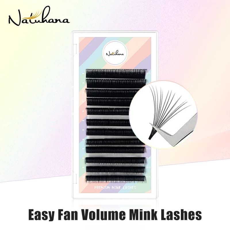 NATUHANA Easy Fan Eyelash with Quick Fan Volume Autofans Fake Eyelash Extension Fake Eyelashes for Makeup Tools