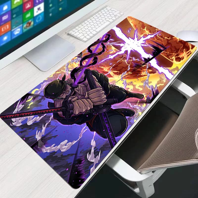 Tappetino per mouse 90x40 cm One Piece Zoro, accessori da gioco XXL, tappetino per scrivania, tappetino per computer portatile, tappetino per tastiera Varmilo, mousepad