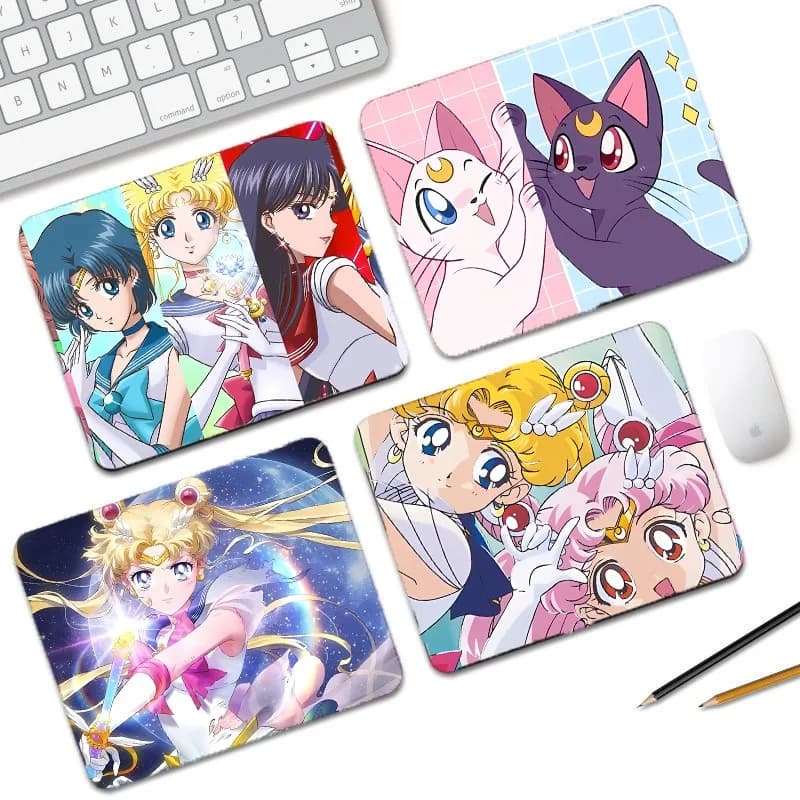 Tappetino per Mouse Sailor Moon Kawaii, Piccolo Tappetino da Scrivania, Protezione per il Polso, Decorazioni Carine, Mousepad per E-Sports, Regali per Feste di Compleanno