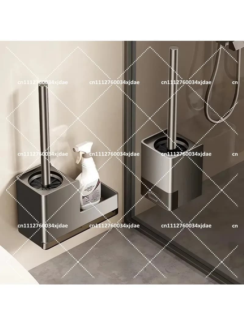 Wall Mounted Toilet Brush Gap Cleaner, No Dead Ends Bathroom Cleaning Brush, No Punching Hanging Design