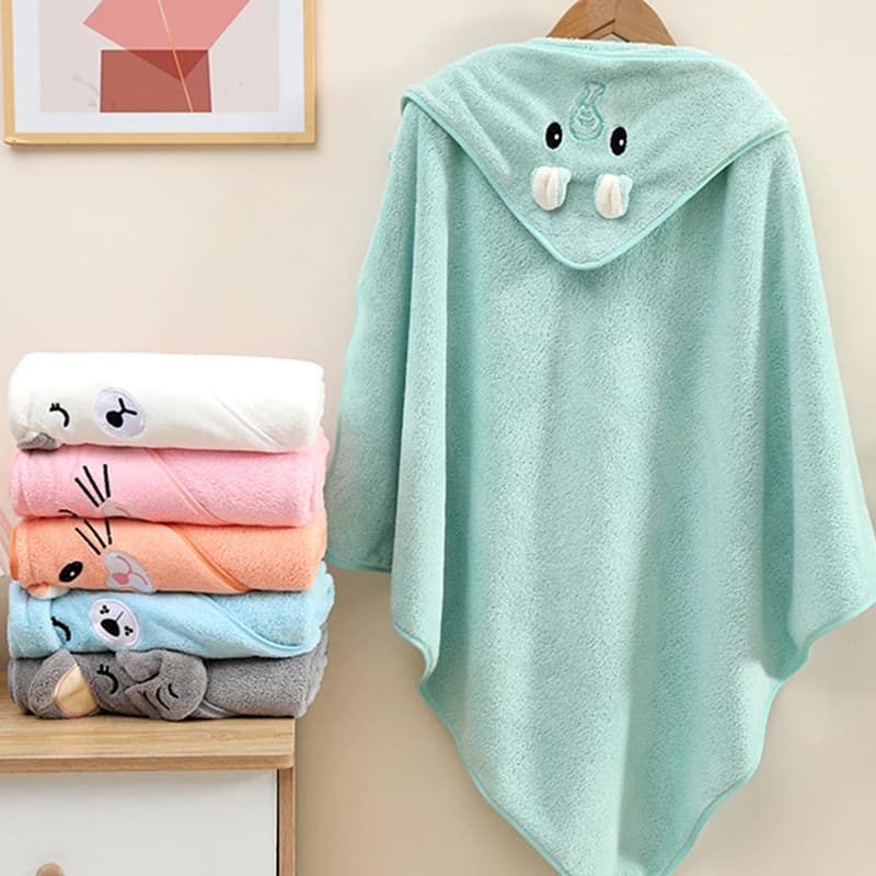 Asciugamani con cappuccio per bambini da bambino Accappatoio super morbido per neonati Accappatoio caldo per dormire per ragazzi e ragazze Coperta avvolgente in velluto corallo