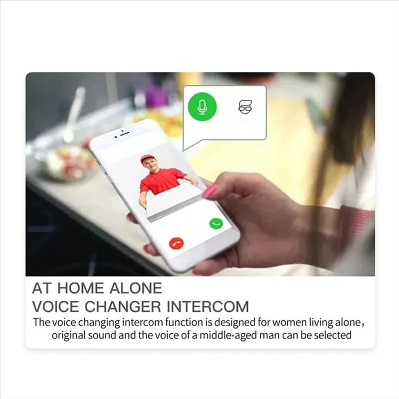 ABVO-Smart WIFI Videocitofono con visione notturna HD Sicurezza wireless Citofono bidirezionale Cambia voce per la casa