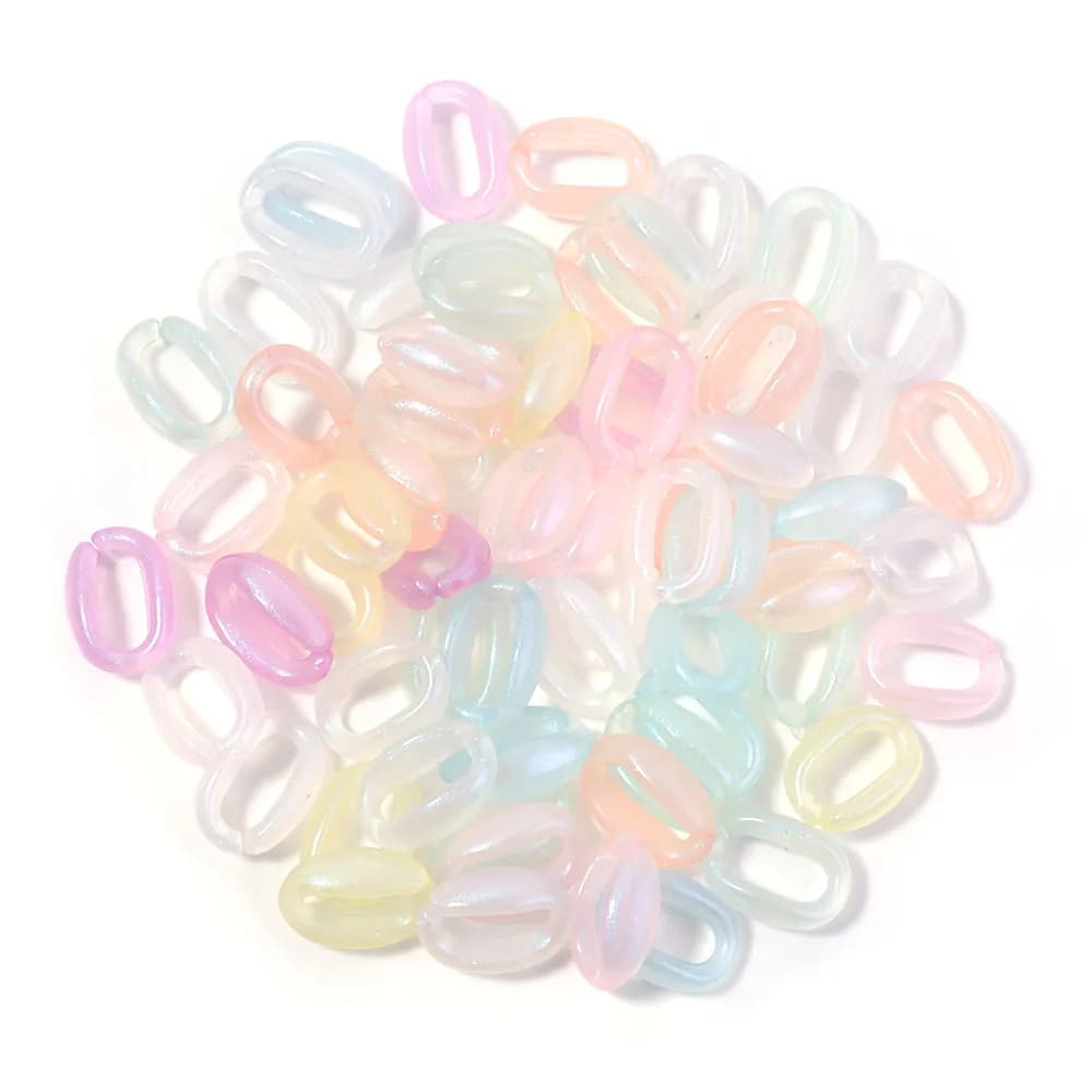 50-100 pezzi catena a maglie acriliche fermagli fibbia perline connettori per creazione di gioielli braccialetto fai da te collana occhiali accessori catena