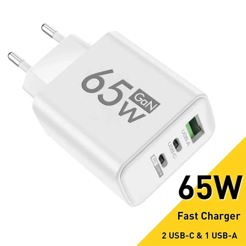 Caricabatterie rapido GaN Caricatore USB C a 3 porte EU US PD 3.0 Adattatore da parete per ricarica rapida per telefono per iPhone 15 Xiaomi Huawei Samsung