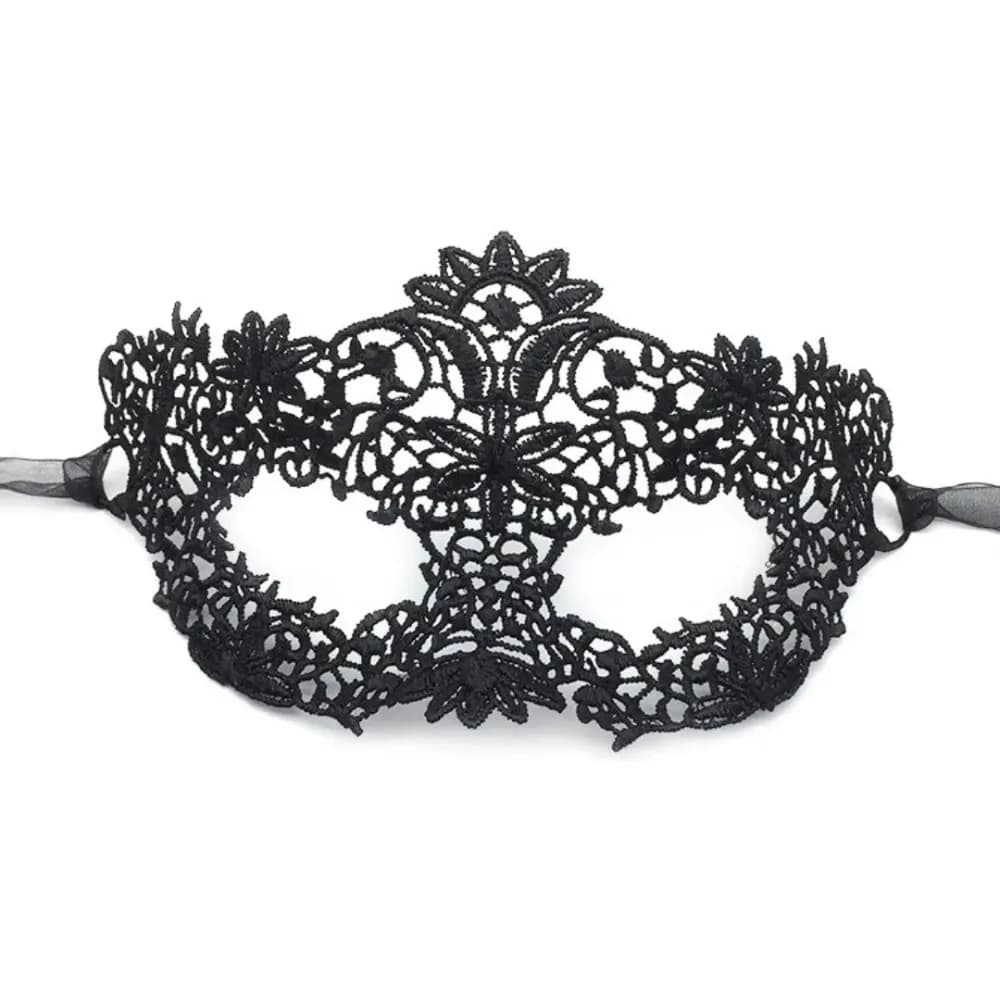 Elegante Maschera Veneziana Nera Traforata per Occhi, Maschera in Pizzo per Carnevale