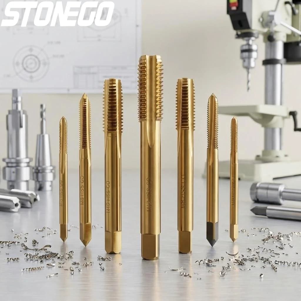 HSS M35 Metric Tap Set M3 to M12 High Wear Resistance Taps for Steel and Hard Materials Cutting Tool Kit