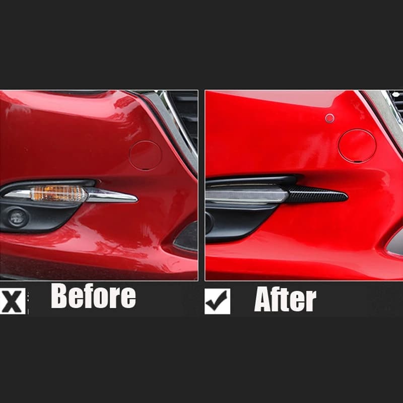#13P Fog Light Eyebrow Cover,for Mazda 3 Axela 2017 Front Fog Light Eyebrow Cover Decoration (black)