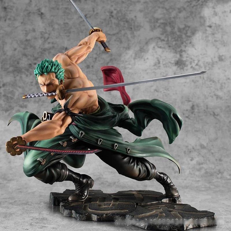 New Statuette Anime One Piece, Roronoa Zoro with Three Spades, Modellino di Collezione Manga Anime