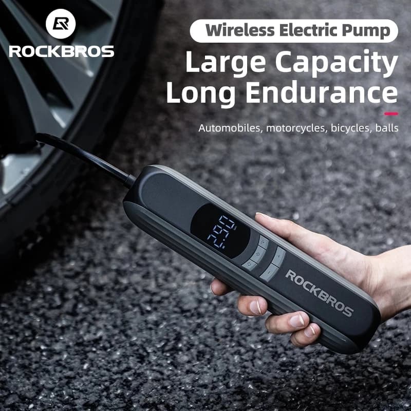 Pompa per bicicletta ROCKBROS pompa ad aria elettrica per ciclismo pompa per moto ad alta pressione ad alta pressione con gonfiaggio Wireless veloce accessori per bici portatili