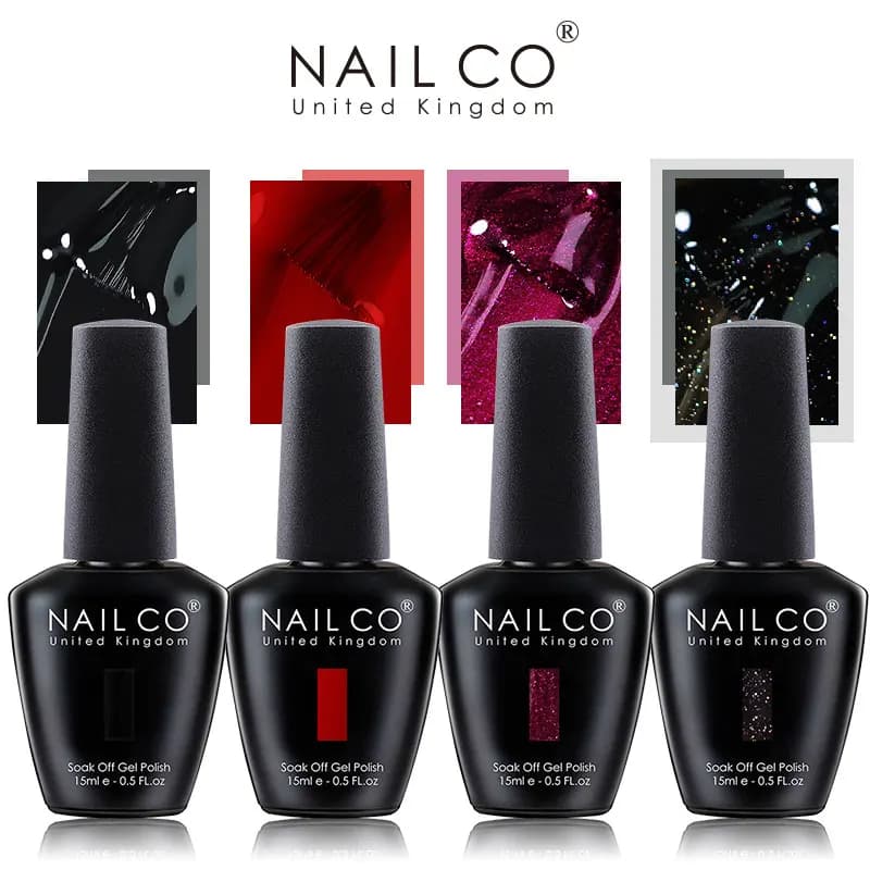 NAILCO 15ml Smalto per unghie gel scuro Smalto semipermanente Ibrido UV Unghie Art Glitter Colori Smalto gel Smalti per manicure per unghie