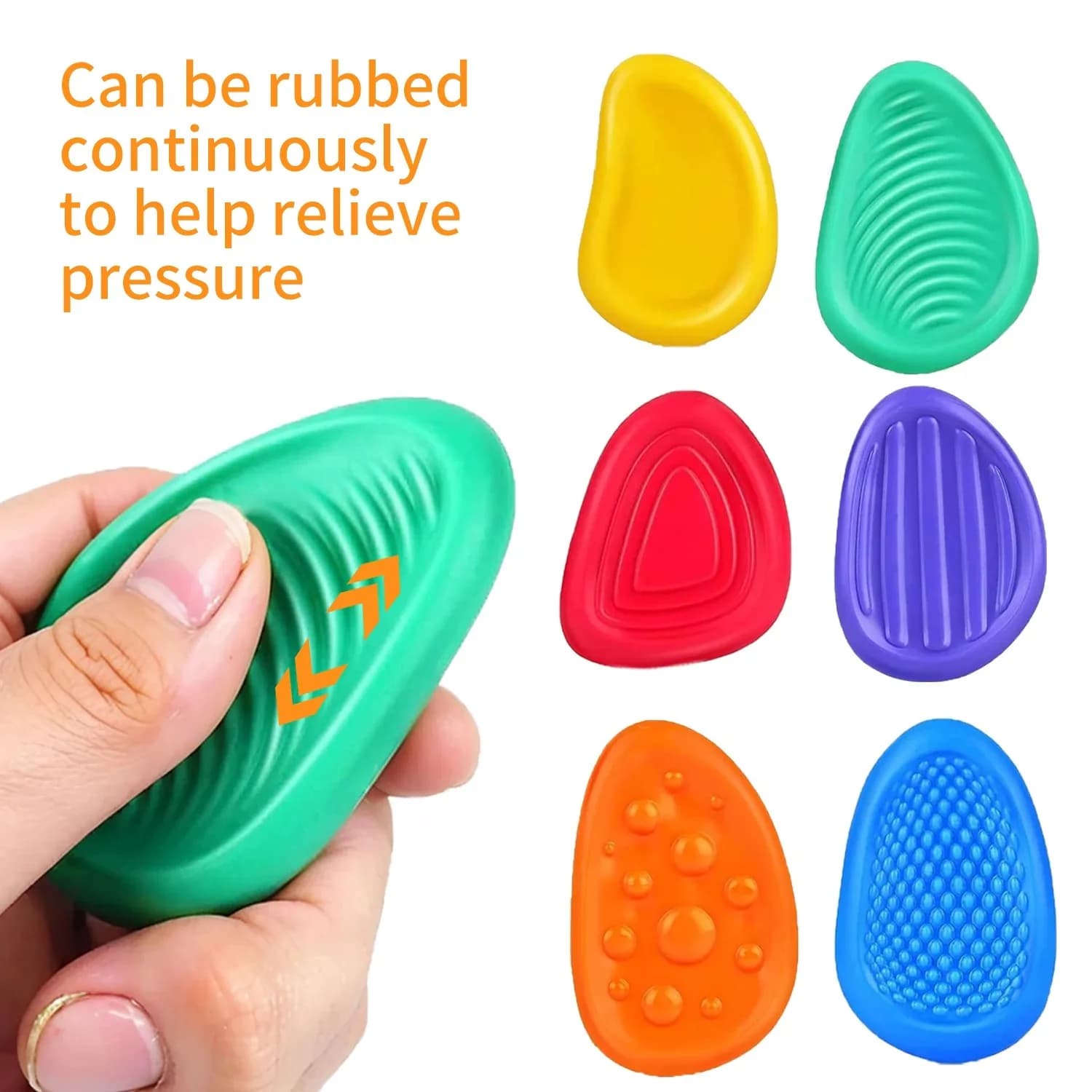 6 pezzi Fidget Toys Pietra sensoriale per bambini Pietra morbida strutturata per preoccupazioni per l'autismo Fidgets silenziosi Articoli antistress Regalo per alleviare l'ansia