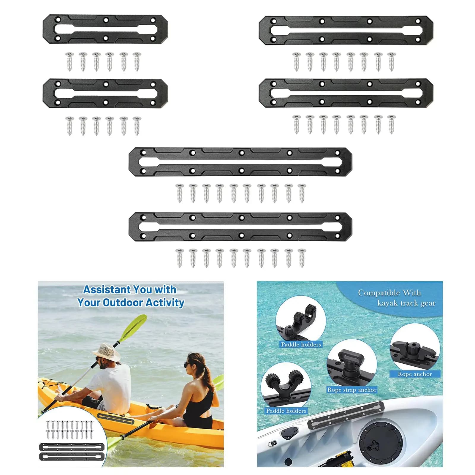 2 Pezzi Binario per Kayak, Binario per Attrezzatura Marina, Supporto Binario per Kayak, Binario a Basso Profilo per Kayak, per Porta Canna da Pesca