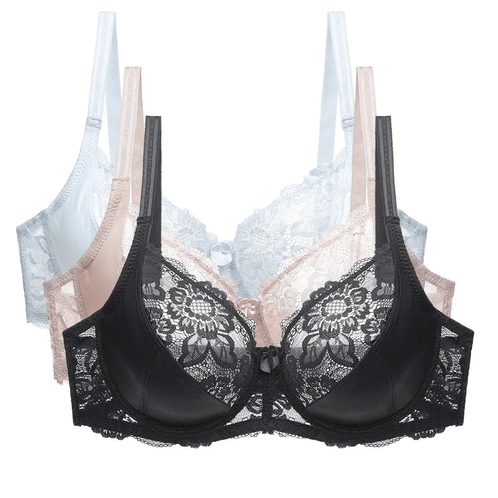 Nuovo 2023 Reggiseno da donna sexy in pizzo Plus Size BCDE Bralette di grandi dimensioni Reggiseno in puro cotone ultrasottile 95E Biancheria intima Ropa De Mujer