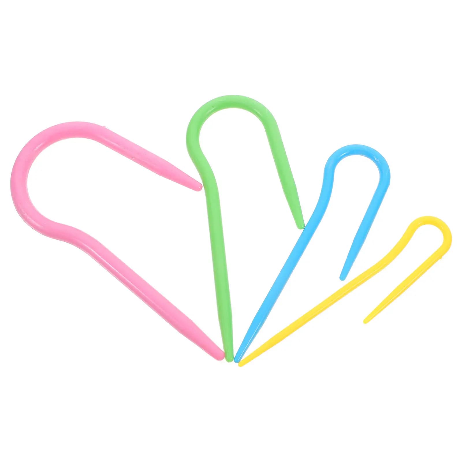 Set di 4 Ferri da Uncinetto a U di Diverse Dimensioni in Plastica ABS Dura con Impugnatura Comoda, Strumenti per Lavorare a Maglia, per Realizzazione di Maglioni e Lavori in Pizzo Fai-da-Te