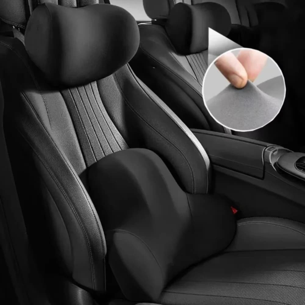 Poggiatesta per auto Supporto lombare Cuscino per il collo nero per forniture per auto Cuscino per il collo universale Cuscino per la vita Seggiolino auto Accessori per auto