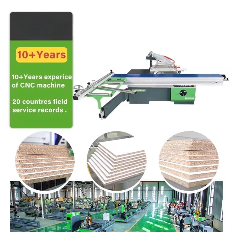 Horizontal panel saw numerical control machine for cutting precision panels and furniture production