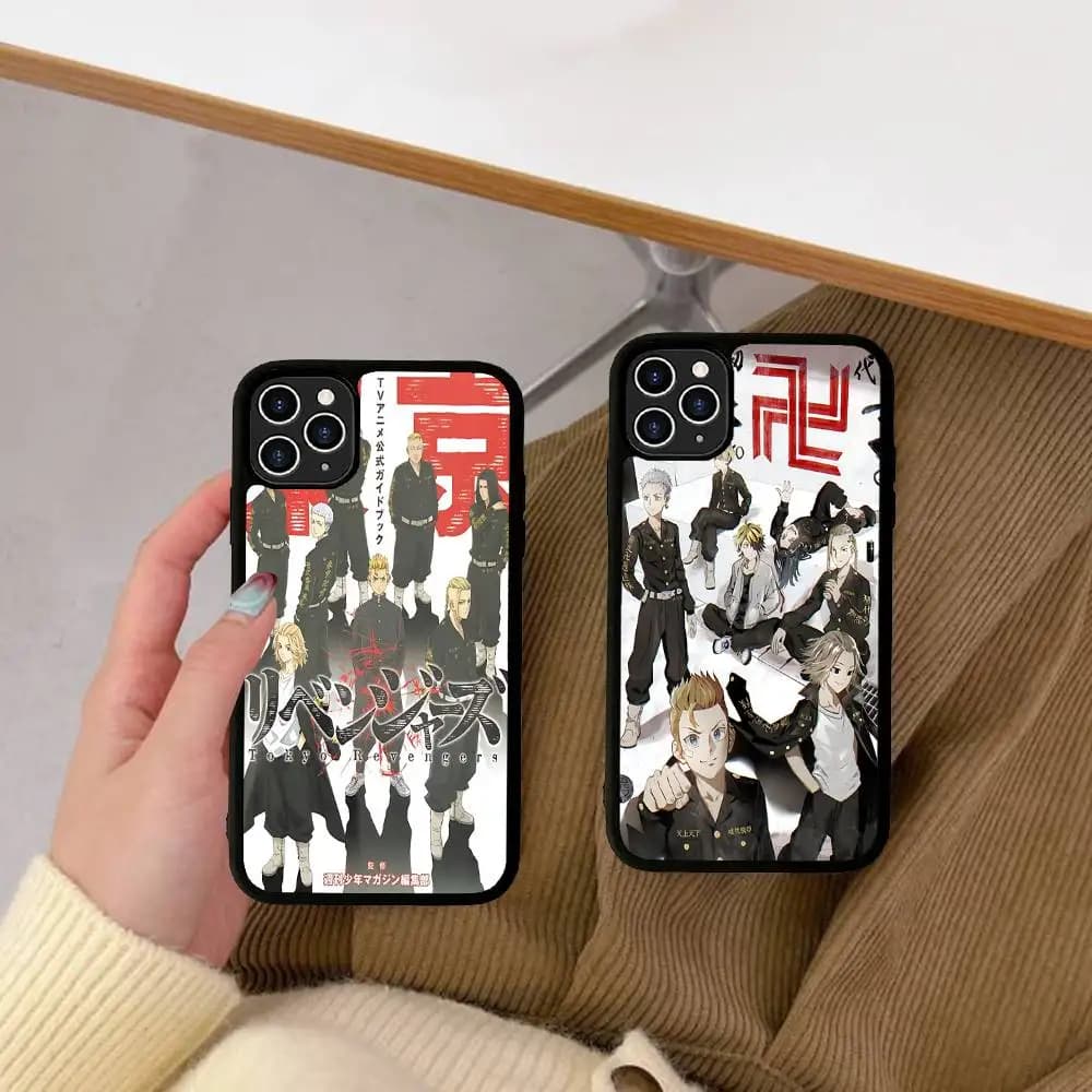 Cover per iPhone Tokyo R-Revengers Anime, compatibile con i modelli 11 12 13 14 15 16 17 Pro Max Plus, in PC+TPU antiurto