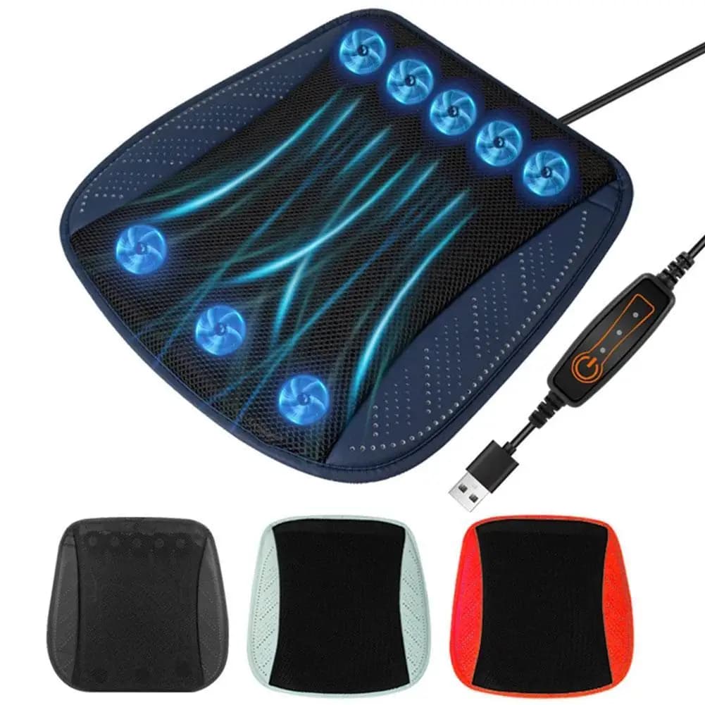 Cool summer seat cushion with USB Fan seat cushion in ice silk cooling air seat cover for universal seat cushion for car