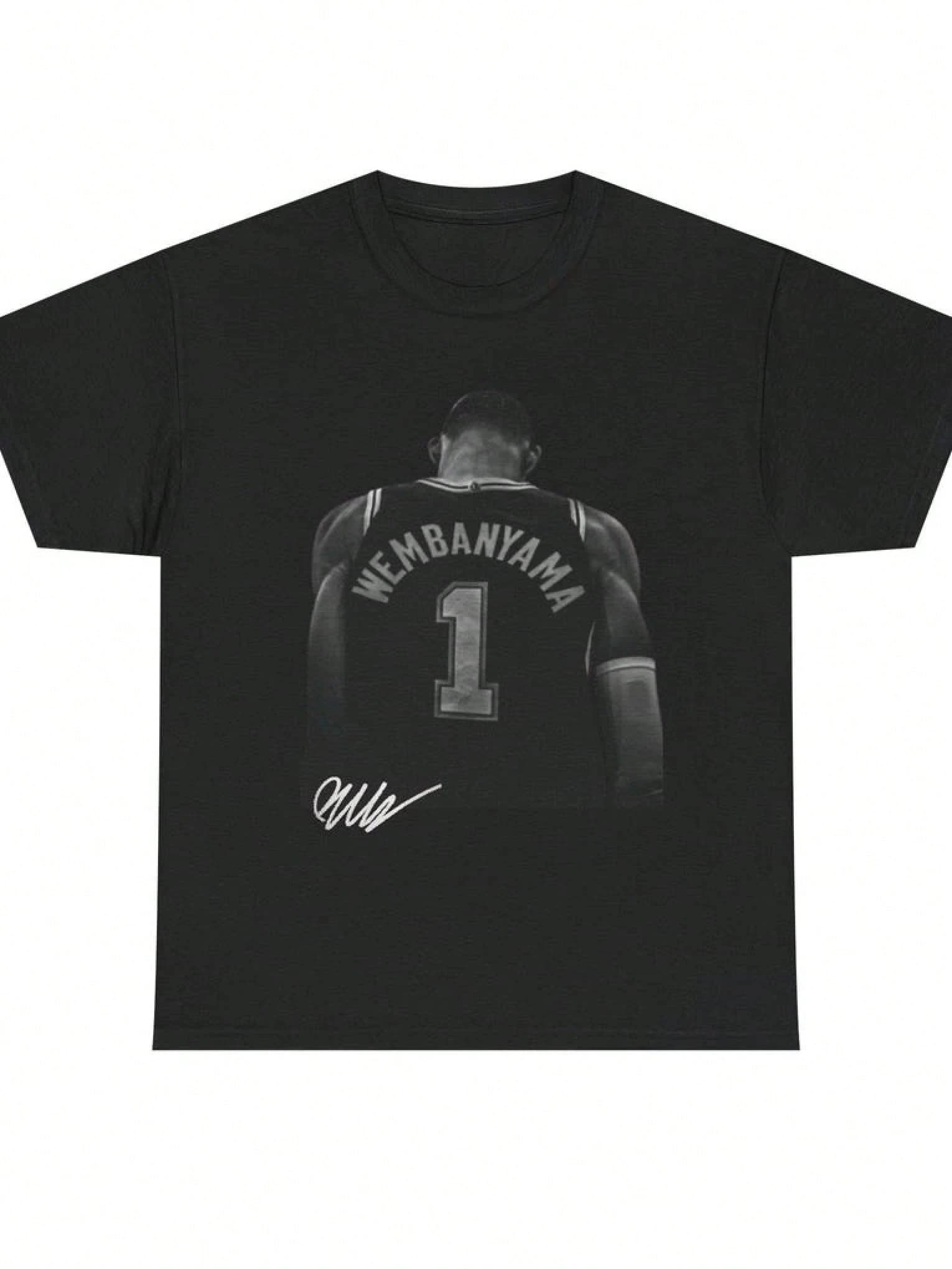 1pc Victor Wembanyama San Antonio Printed Cotton T shirt Unisex Men Women Kids Streetwear Casual Vacation Short Sleeve Tops