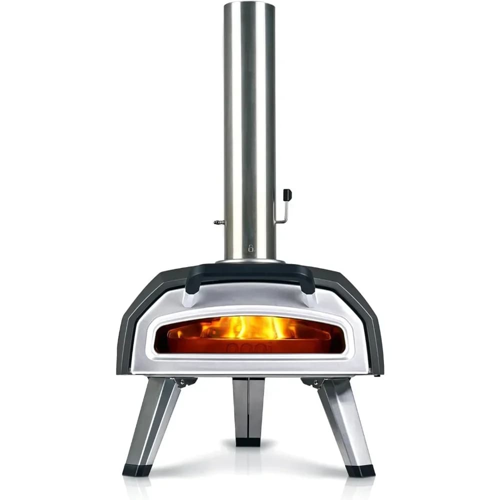 % un forno per pizza da esterno multi-carburante da 12G, forno per pizza da esterno in legno e gas con pietra per pizza