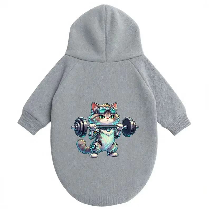 Cute Pet Fitness Cat Hoodie Dog Autumn Winter Warm Coat Fun Print Pet Clothes