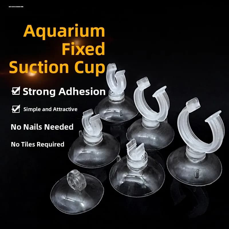 Potente ventosa per acquario, tubo dell'ossigeno, clip di fissaggio robusta per acquario, gancio adesivo multifunzione, design ruotabile
