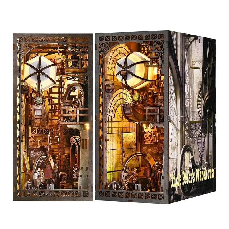 MINI Kit di angolo per libri in legno fai-da-te Casa delle bambole in miniatura Scaffale Inserto Retro Booknook Decor Giocattoli per bambini Regali Serie di librerie