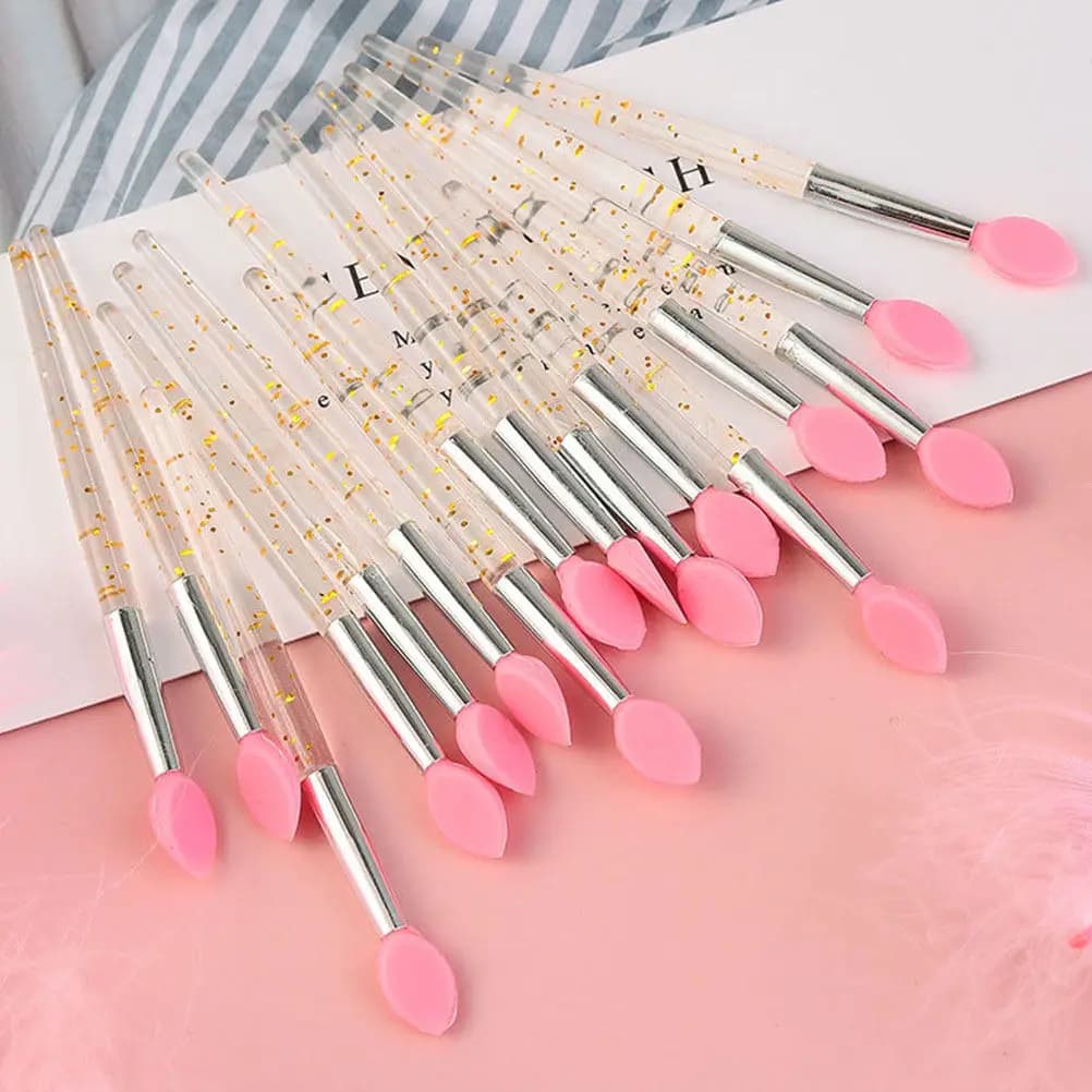 20 mini pennelli per labbra, morbidi e resistenti, strumenti per il trucco, applicatori per ombretto, per l'applicazione di rossetto e maschere labbra, set di bellezza per donne