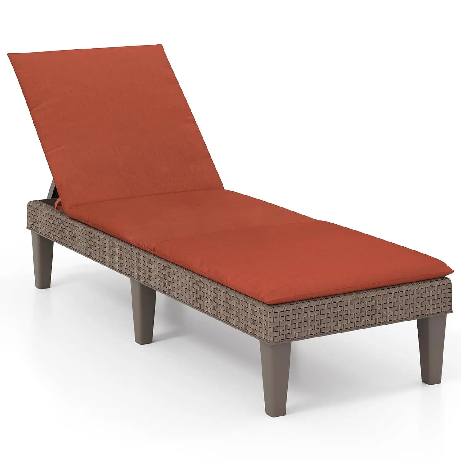 Rattan Exterior Shaft with Adjustable 3 Level Back, Removable Bearing, for Patio and Pool, Customizable