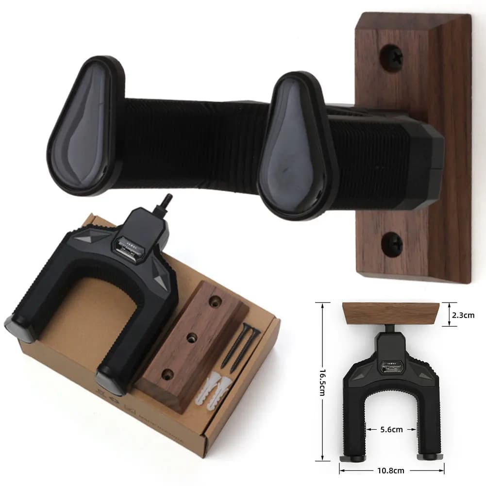 1-4PCS Gancio per chitarra Gancio per chitarra in legno Rack da parete Supporto per montaggio a parete antiscivolo Supporto per chitarra elettrica Ukulele Accessorio per chitarra