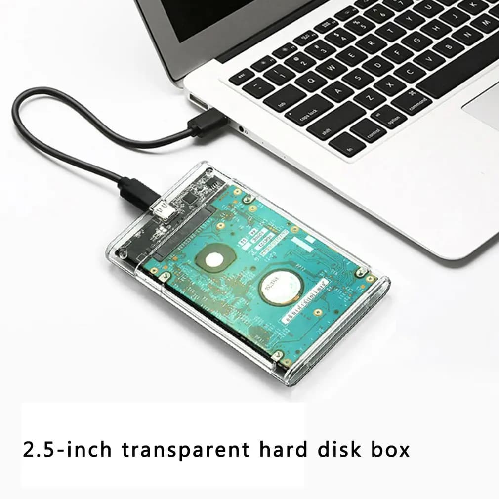 Custodia per HDD calda Custodia per disco rigido USB 3.0 2.0 Custodia esterna da 2,5 '' per custodia per disco Scatola per disco rigido esterno trasparente all'ingrosso