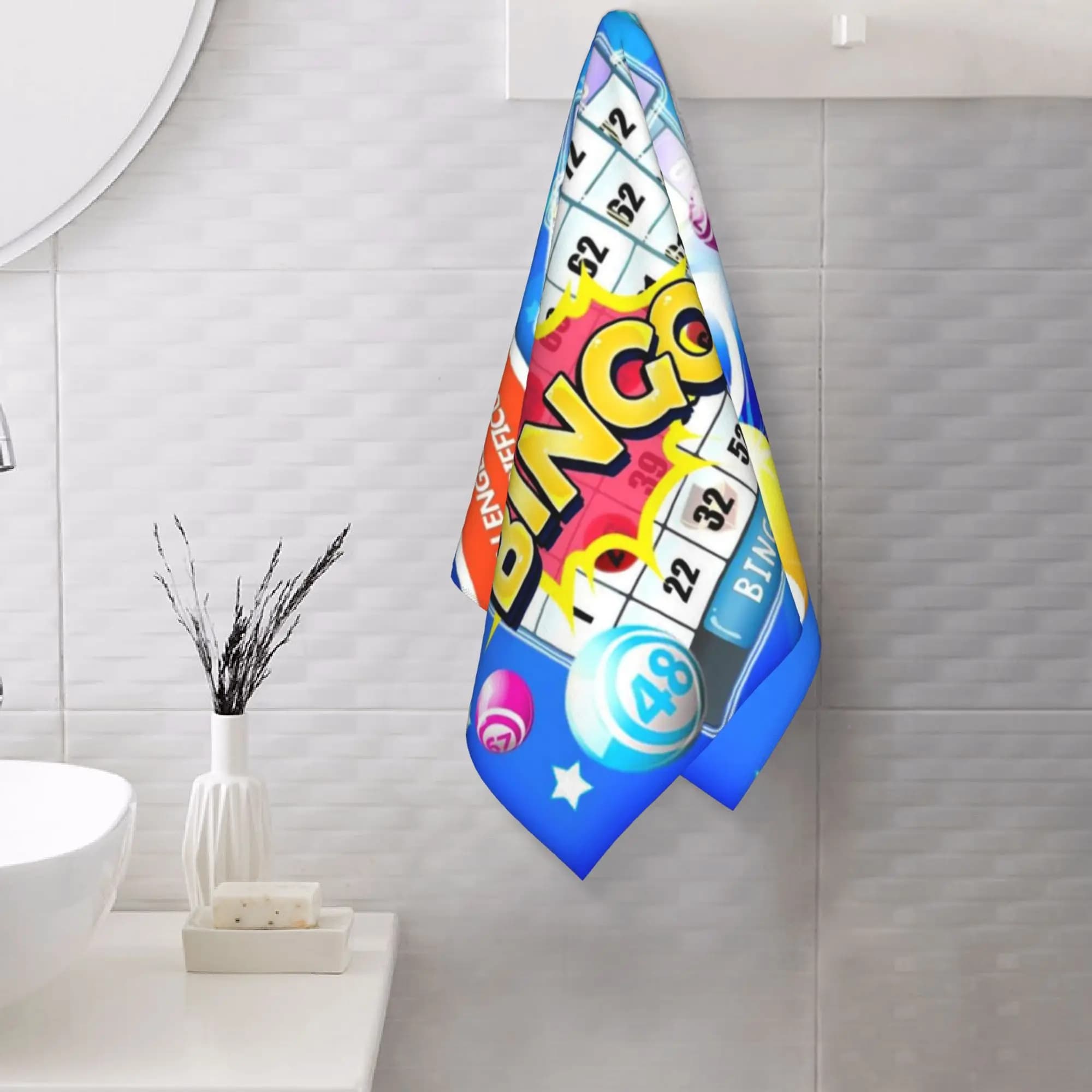 Custom towel for Bingo Game, Soft and Absorbent, Fast drying, for Pool and Bathroom