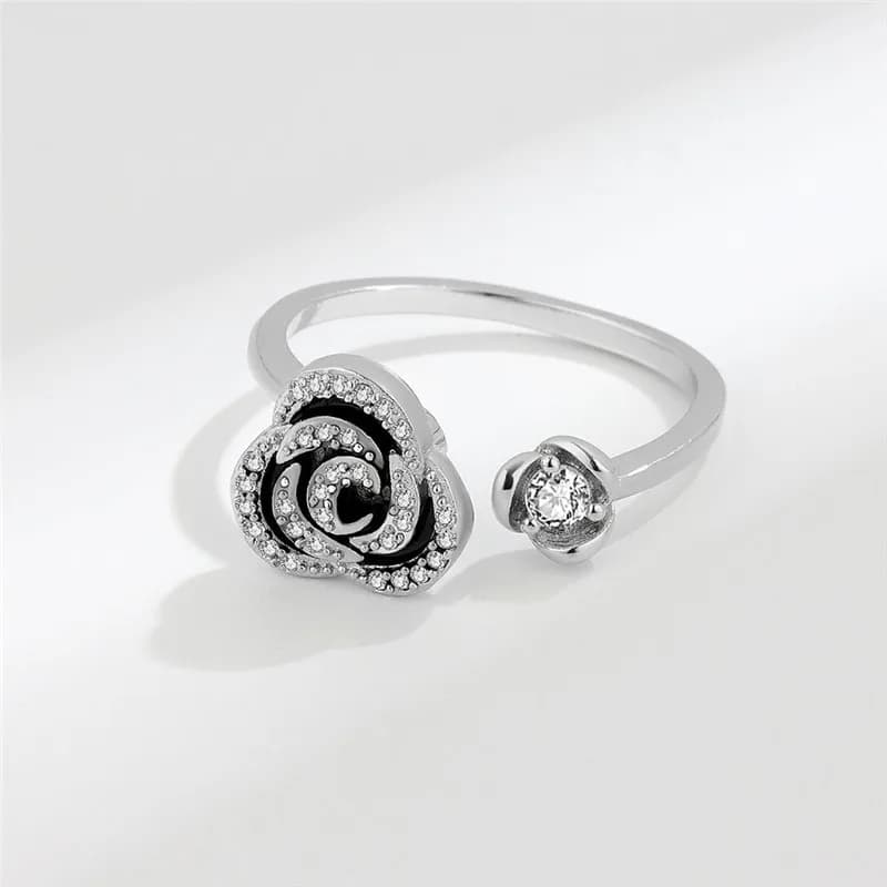 Anello Girevole a Forma di Rosa per Donne, Gioiello Antistress, Anello Fidget per Ragazze, Regalo per San Valentino, Accessori