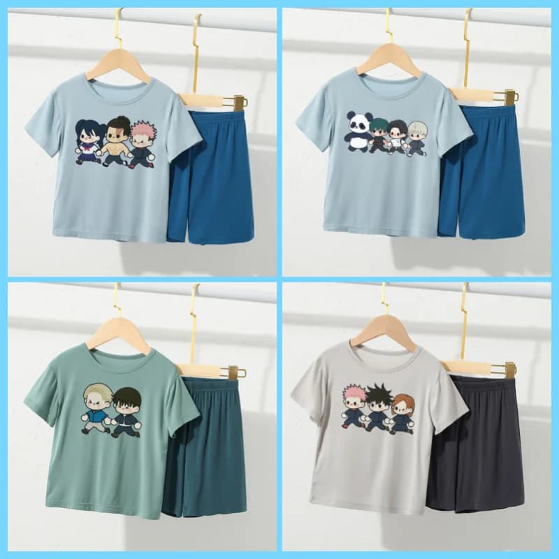 Set Pigiama in Modal Anime per Jjk Kento Nanami Yuji Itadori, Stampa Carina Estiva, Pigiami per Bambini, Abbigliamento per Bambini