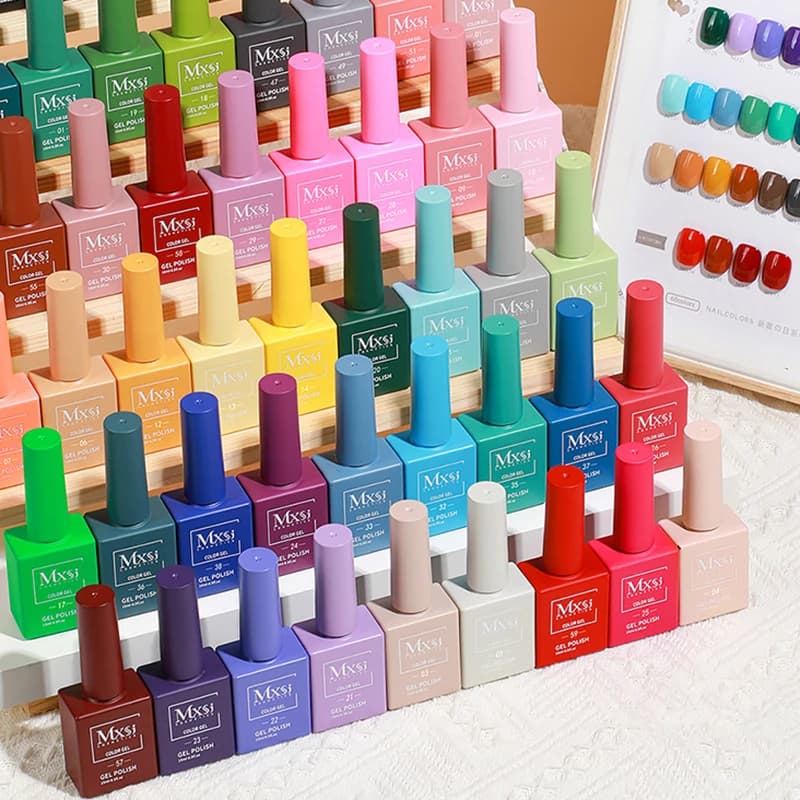 Mxsi 15ml Nail Polish Neon Brown Royal Blue Green Pastal Nude Nail Art Paint Gel Lacquer Top Coat UV Gel Nails Not set