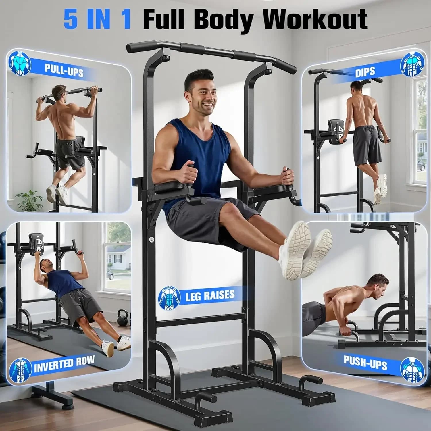 New Arrival, Free Shipping! Multifunction Station for Tractions and Flessions, Training Tower for Home Gym, Strength Training Tool