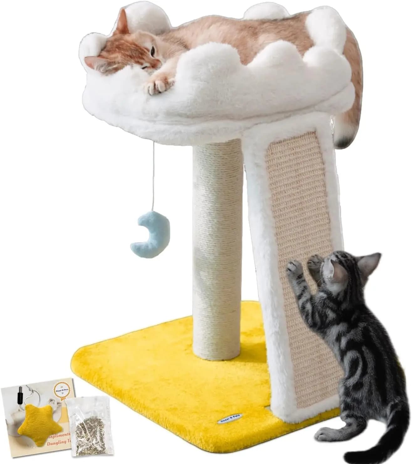 Nuovo Tiragraffi per Gatti a Forma di Nuvola, con Letto, Piccolo e Compatto
