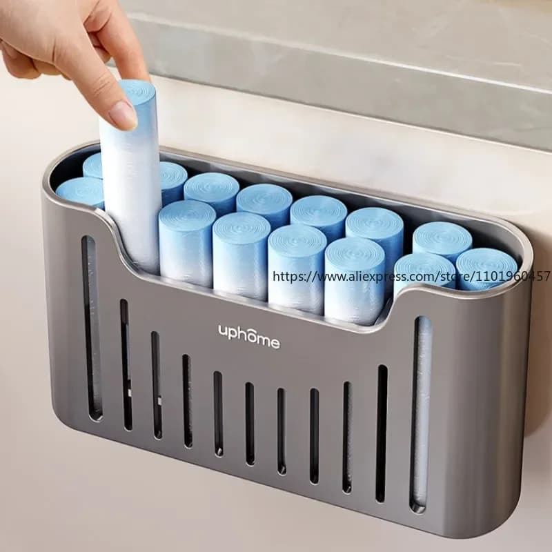 Garbage Bag Storage Kitchen Wall Plastic Bag Extraction Box Without Punching and Convenient Storage Rack Wall-mounted